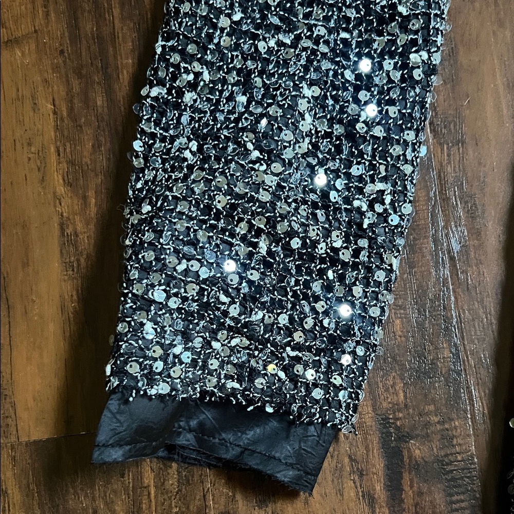 NWT Marigold Shadows Stunner Sequin Jacket  Silver & Black Size Large - Picture 11 of 16
